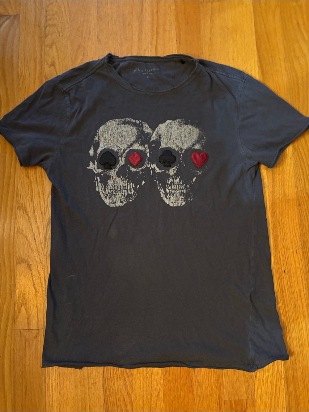 John Varvatos distressed skull tee